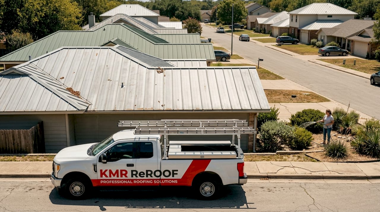 Texas homes with standing seam metal roofs