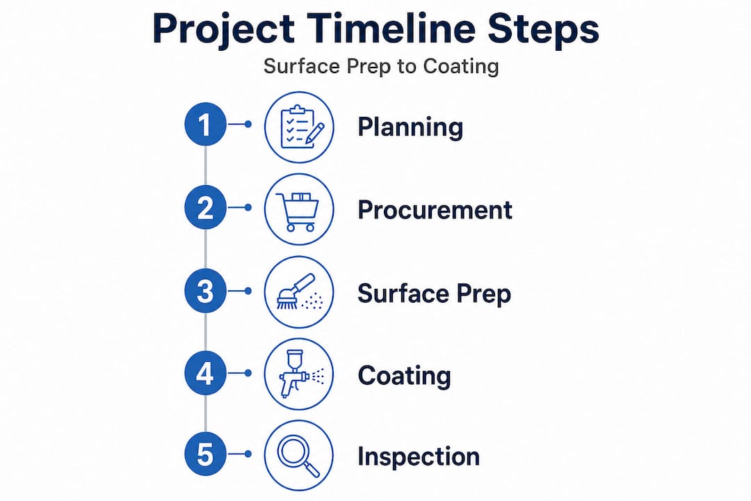 Infographic with five key project timeline steps
