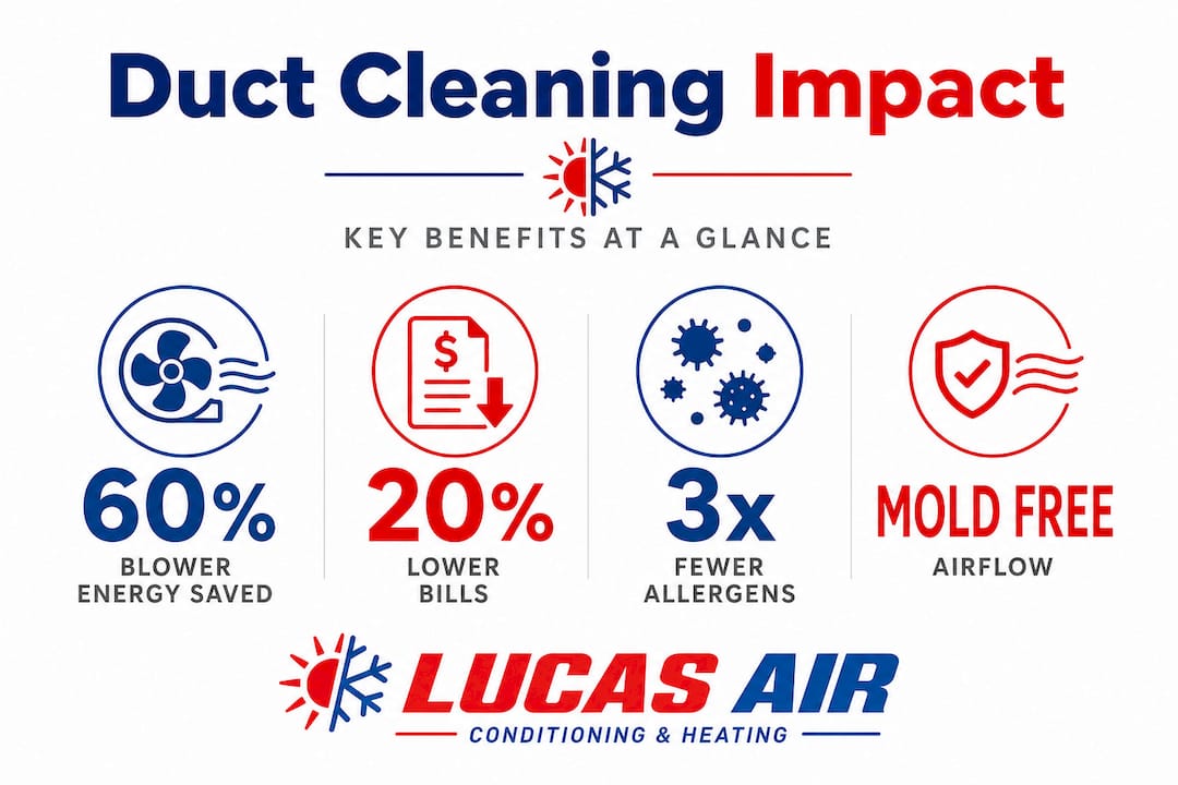 Infographic with key facts on duct cleaning benefits