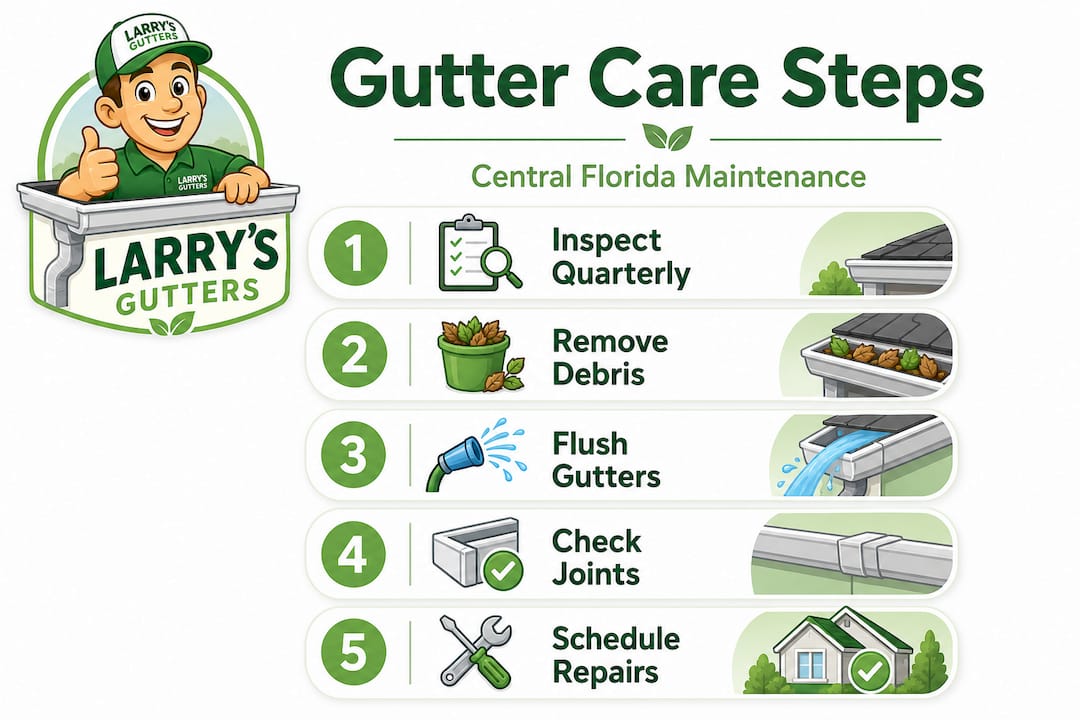 Infographic outlining gutter maintenance steps