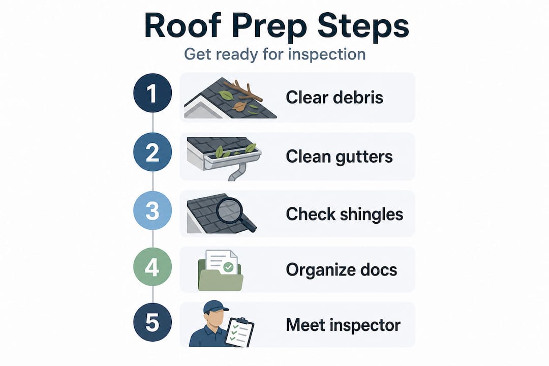 Infographic showing roof preparation steps