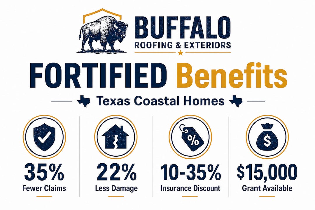 Infographic showing FORTIFIED program benefits for coastal homes