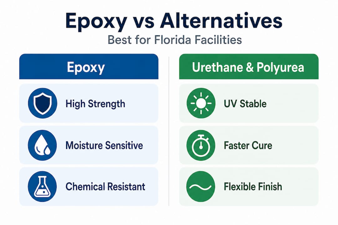 Infographic comparing epoxy to alternatives