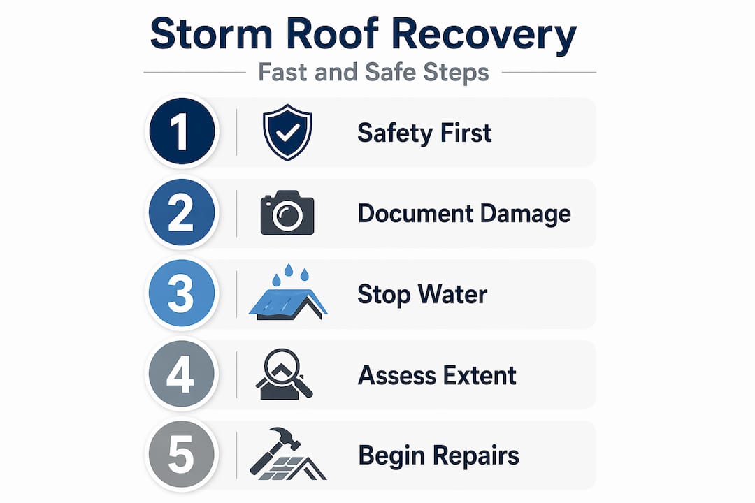 Infographic outlines storm roof recovery steps