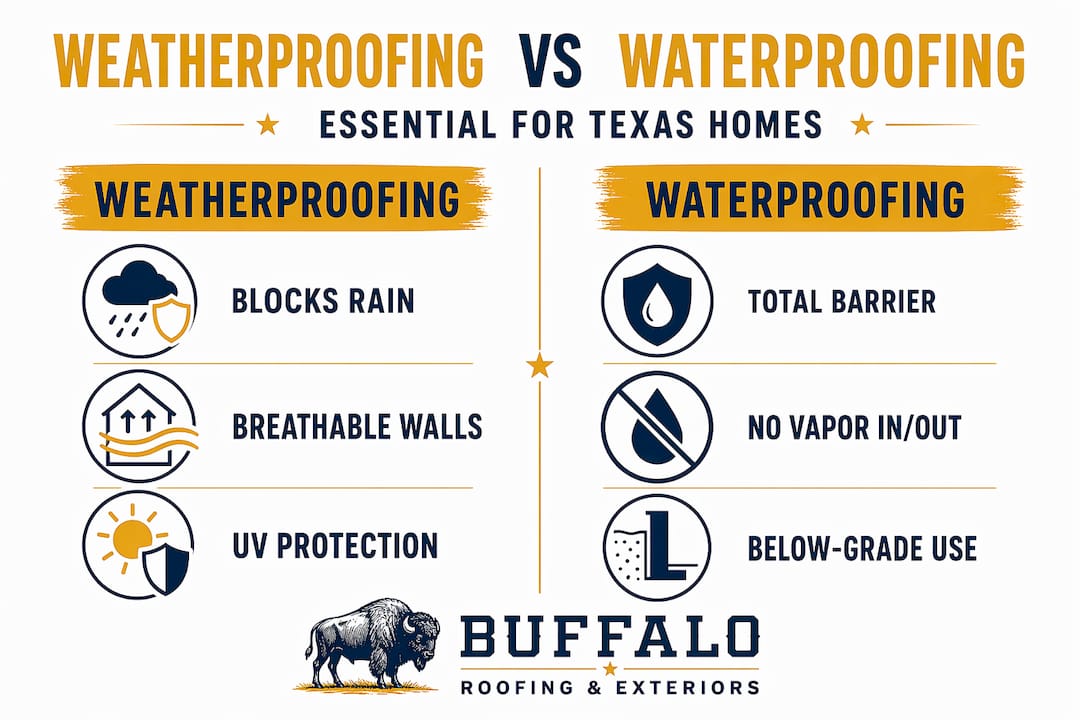 Infographic weatherproofing versus waterproofing features