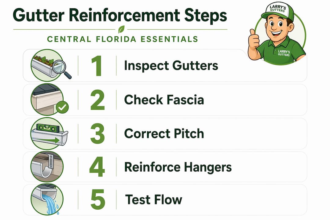 Steps for gutter reinforcement in Central Florida