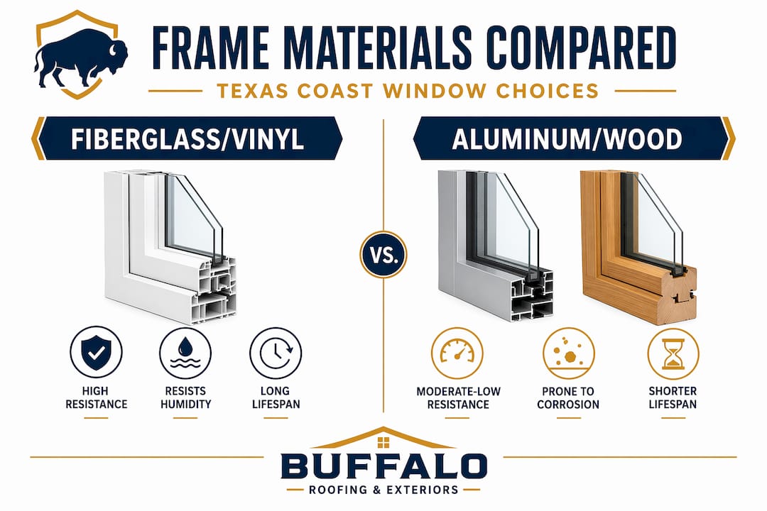 Frame materials compared for Texas window insulation