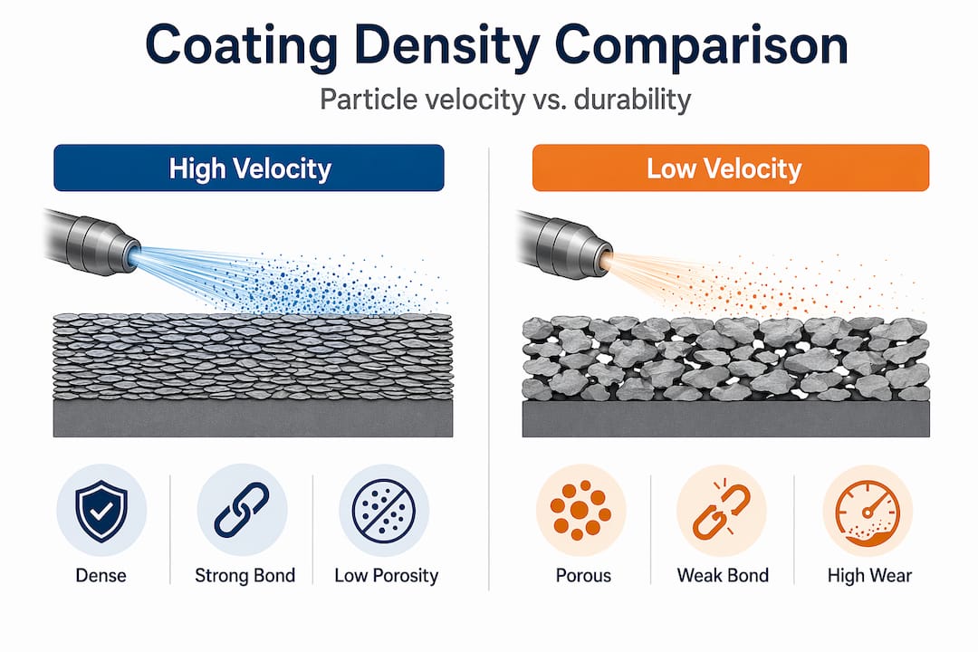 Infographic comparing high and low velocity coatings