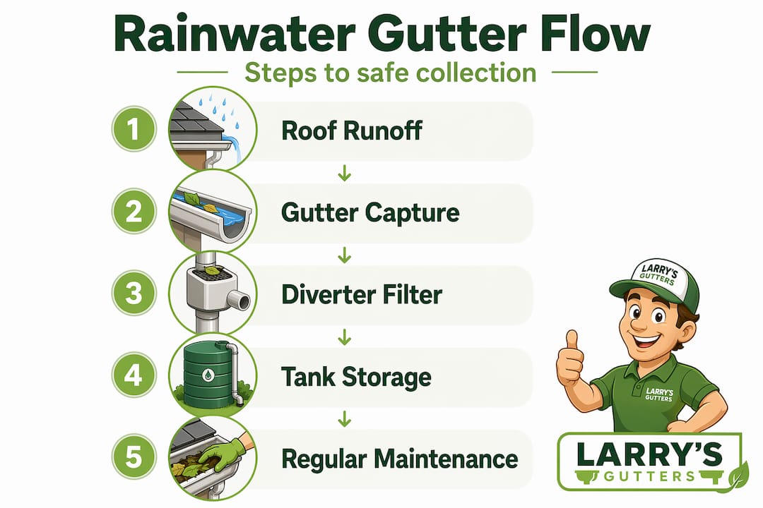 Infographic rainwater gutter process step by step