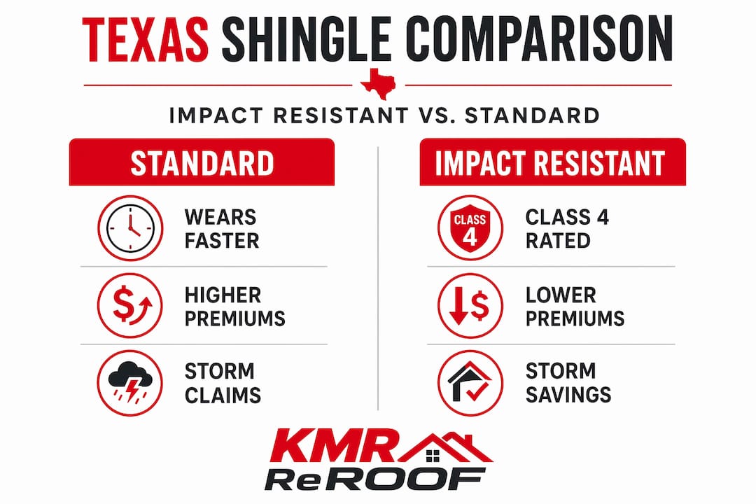Infographic comparing standard and impact shingles