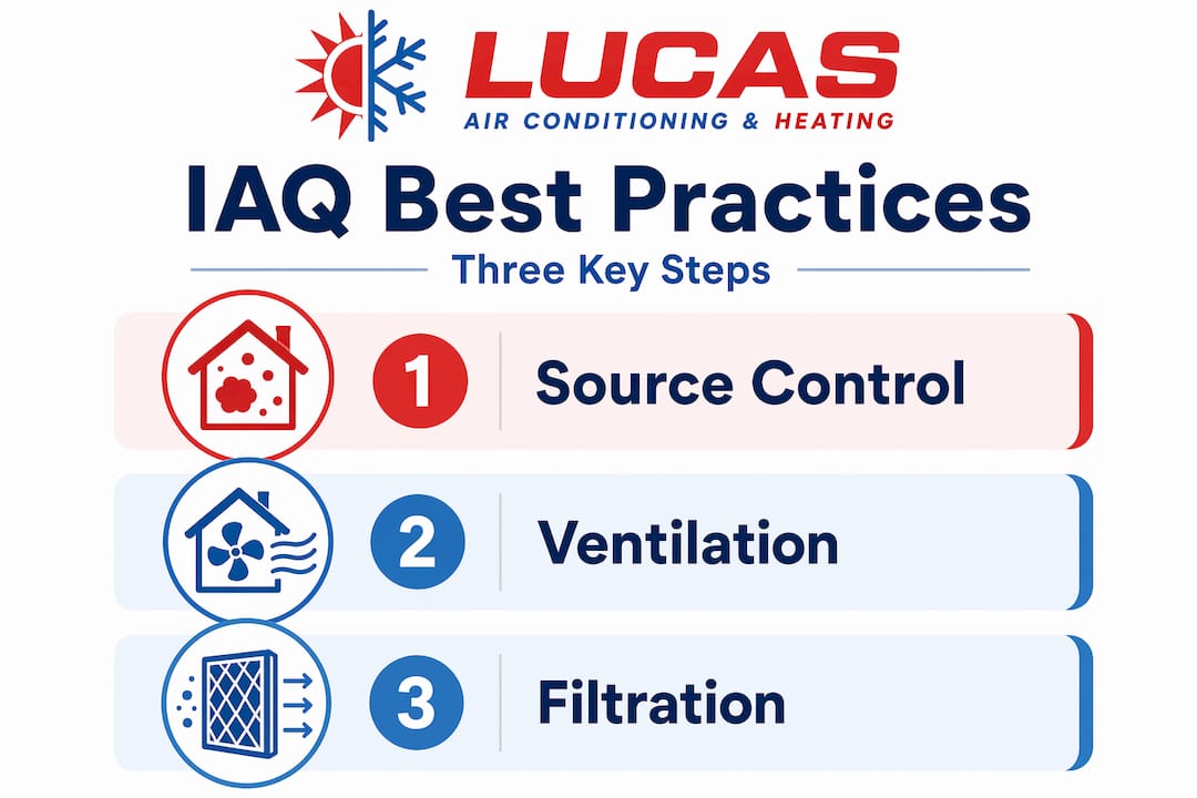 Infographic shows steps for indoor air quality