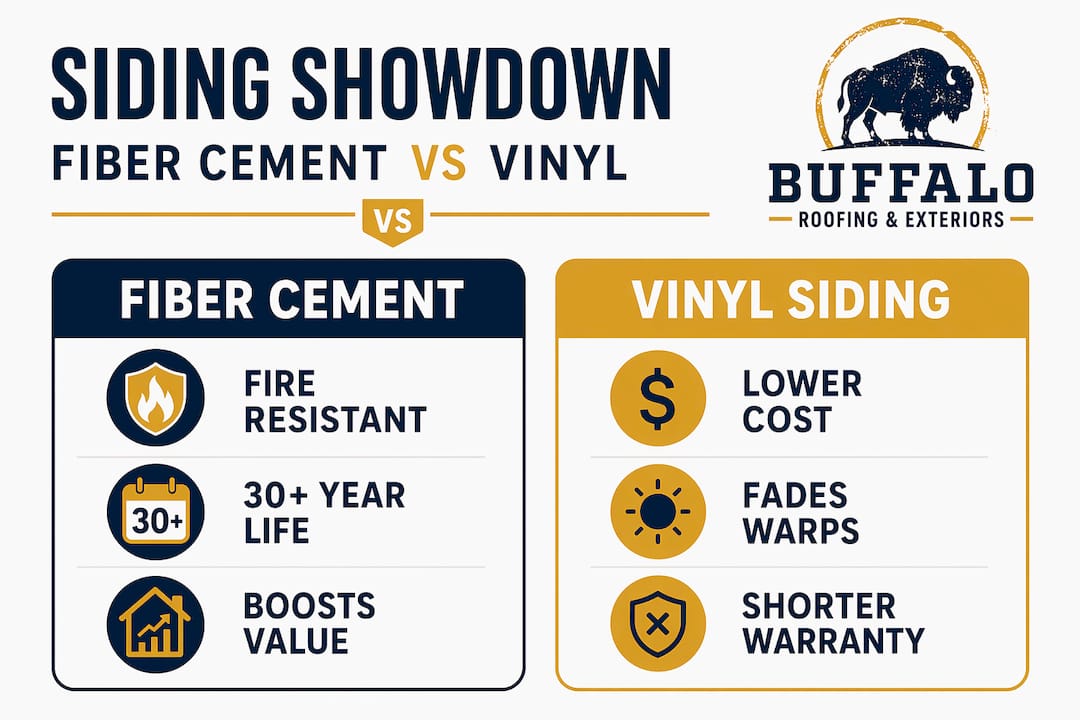 Infographic comparing fiber cement and vinyl siding
