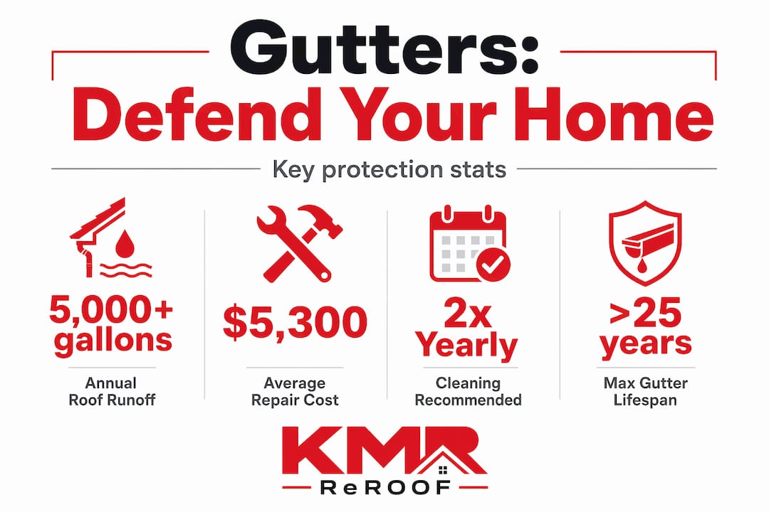 Infographic with key gutter protection statistics