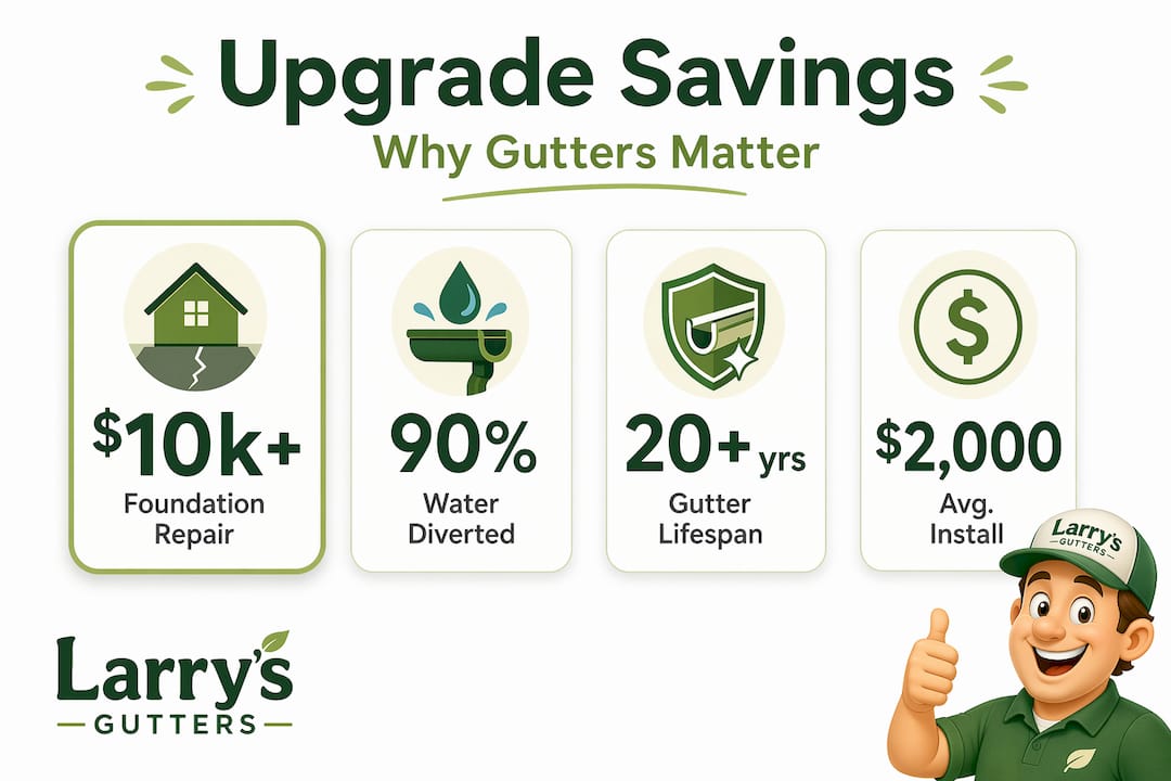 Infographic showing gutter upgrade financial benefits