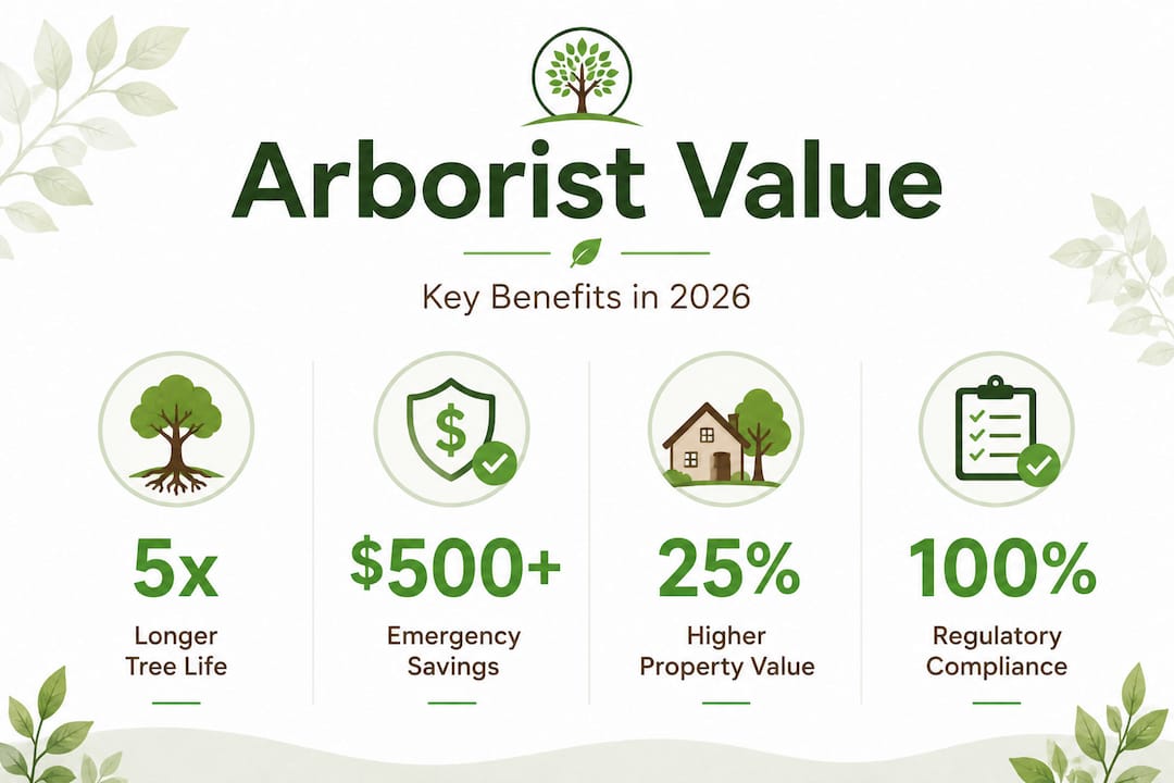 Infographic showing cost and value of arborist services
