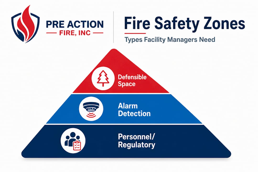 Hierarchy infographic of fire safety zone types