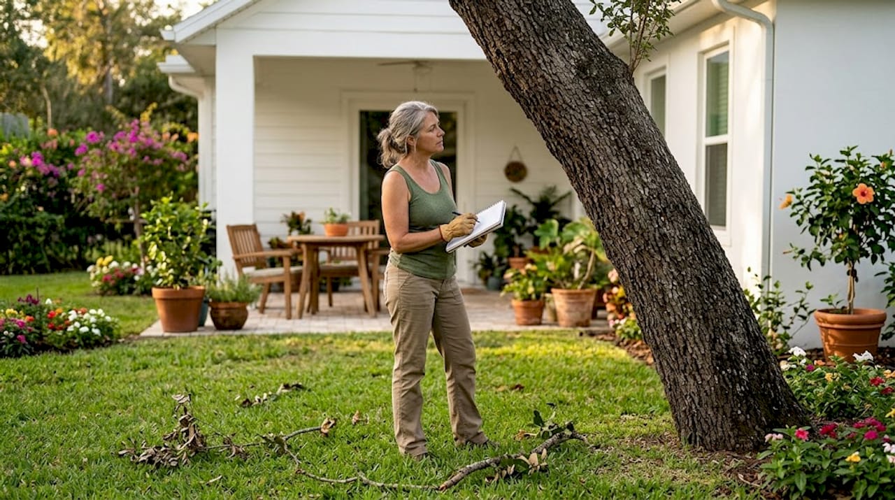 Why Tree Clearance Is Important for Your Property 2 Homeowner checking oak tree risk