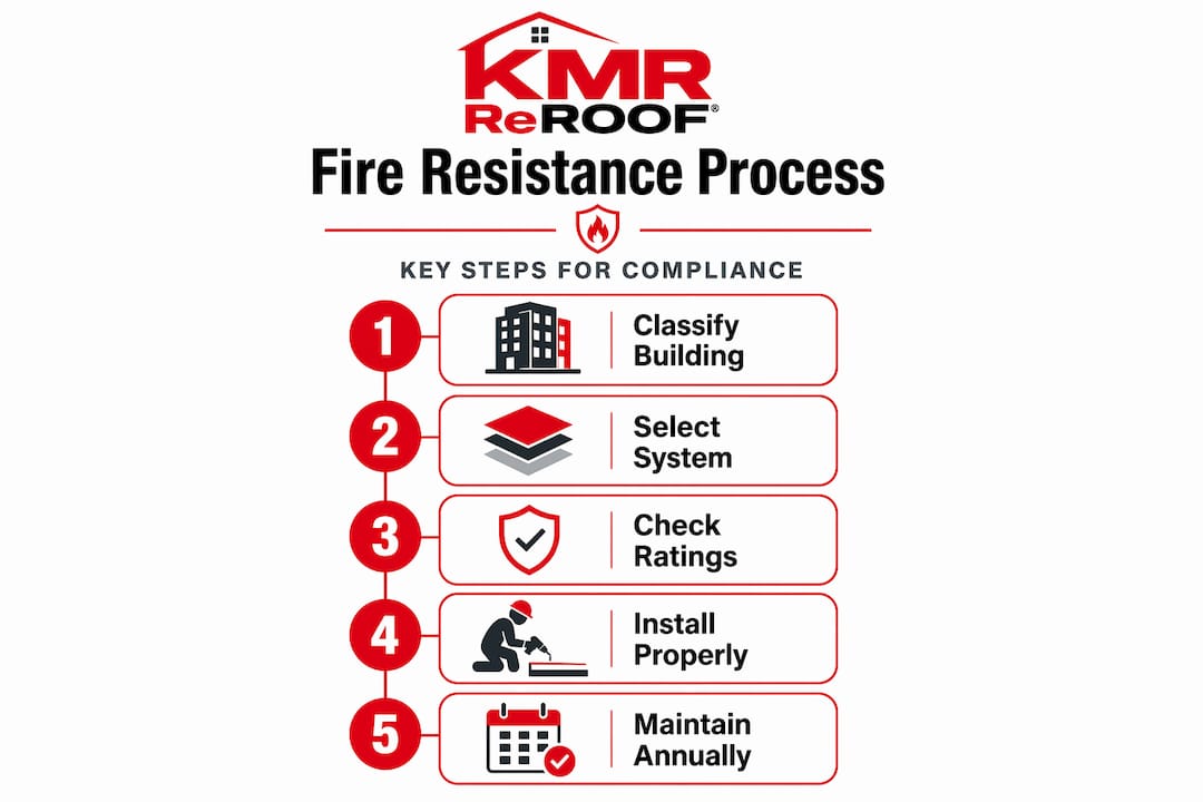 Infographic shows steps for fire-resistant roofing