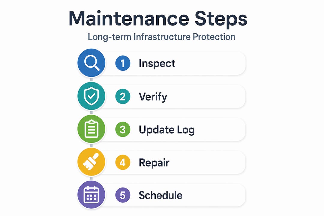 Infographic showing infrastructure maintenance steps