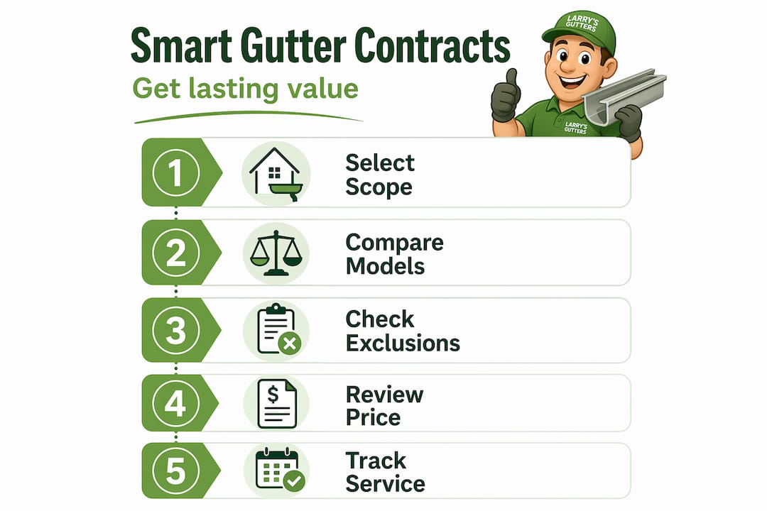 Infographic on steps to evaluate gutter contract value