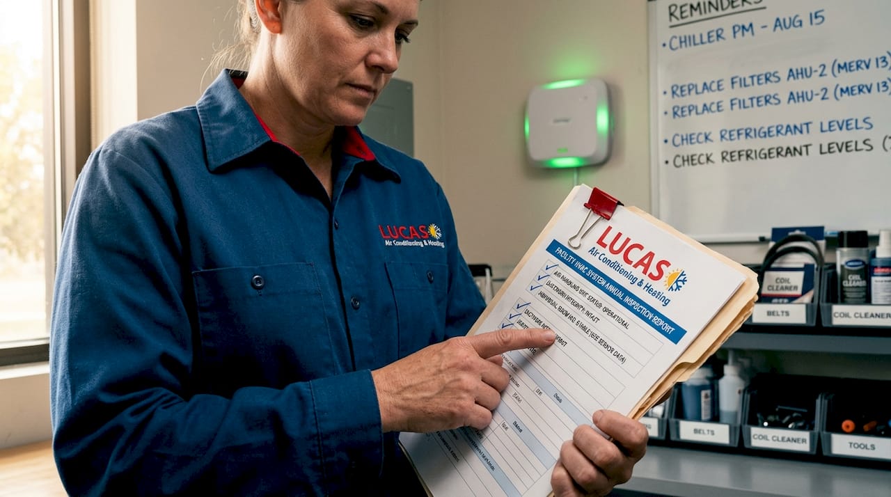 Supervisor checks hvac health report