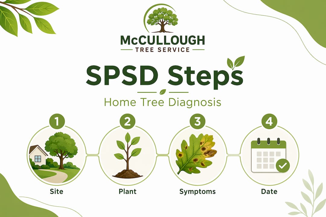 Infographic showing SPSD tree diagnosis steps