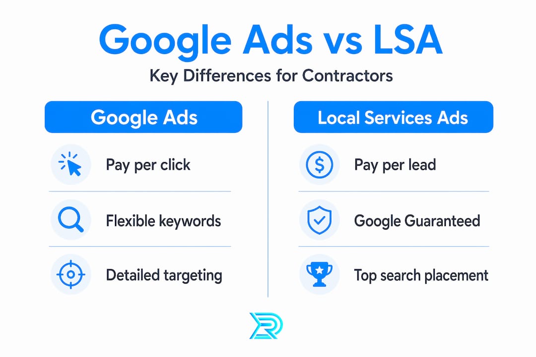 Infographic comparing Google Ads and Local Services Ads