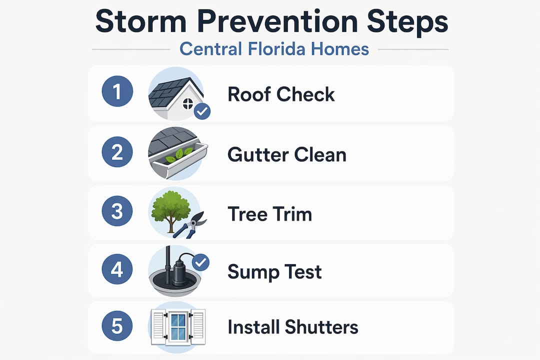 Infographic showing storm prevention steps for Florida homes