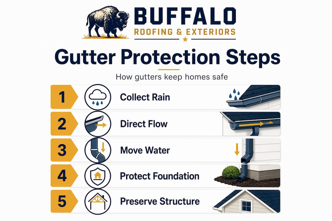 Vertical infographic of gutter safety steps