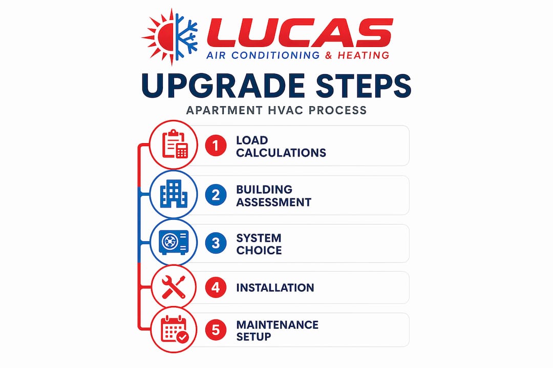 Infographic showing apartment HVAC upgrade steps