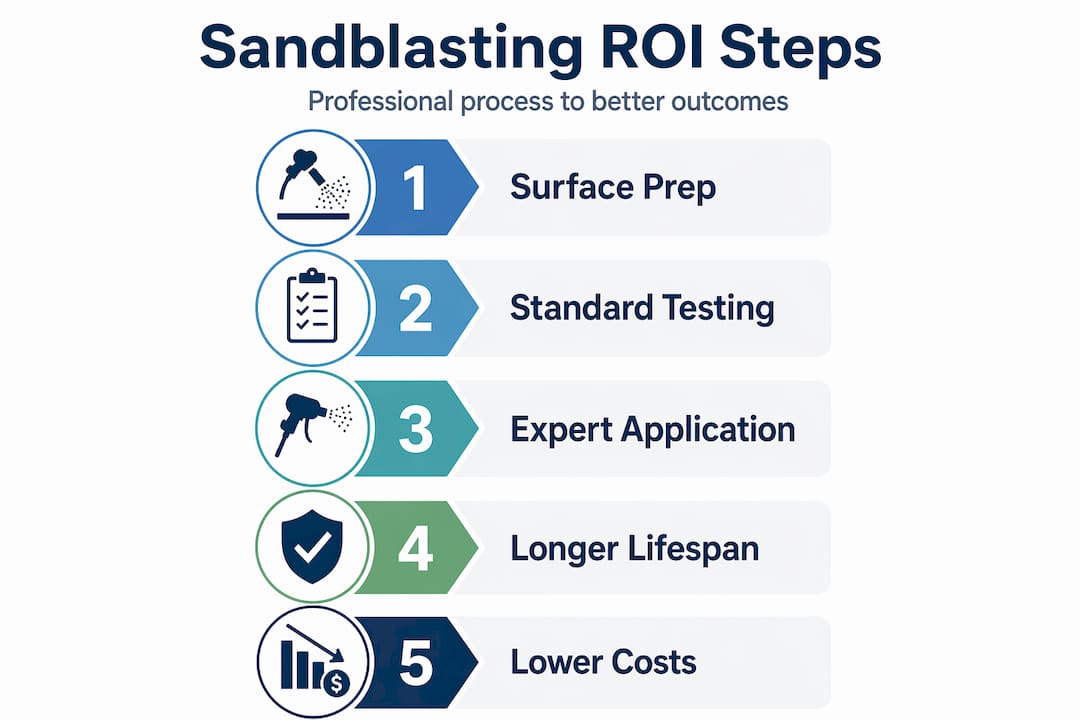 Infographic showing sandblasting ROI process
