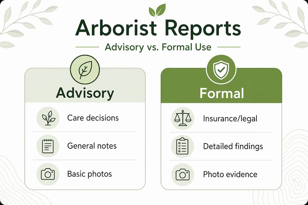 What Is Arborist Consultation and Why You Need It 2 Infographic comparing types of arborist reports