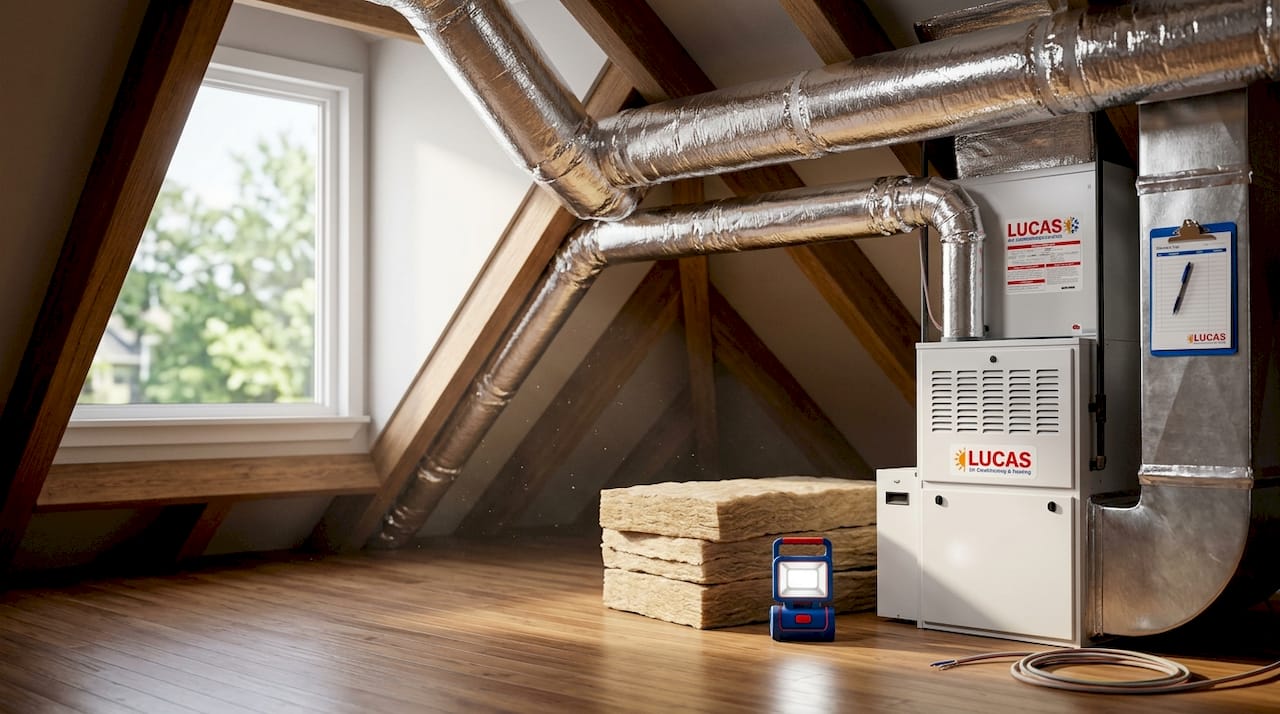 Attic ductwork for forced air system