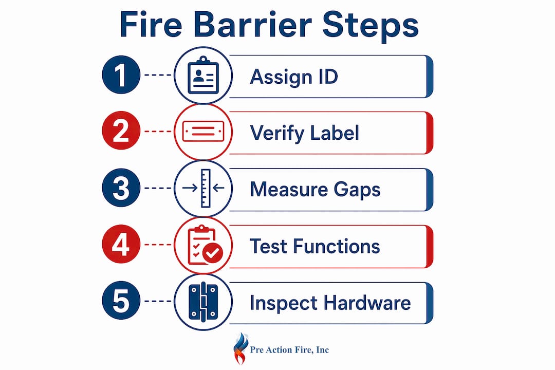 Infographic of fire barrier inspection steps