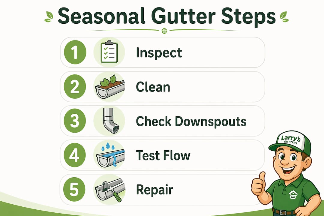 Infographic of seasonal gutter maintenance steps