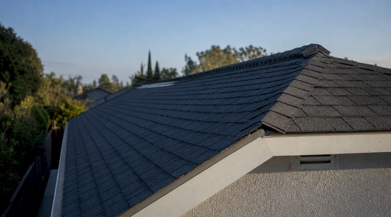 Close-up of roof intake and exhaust vents