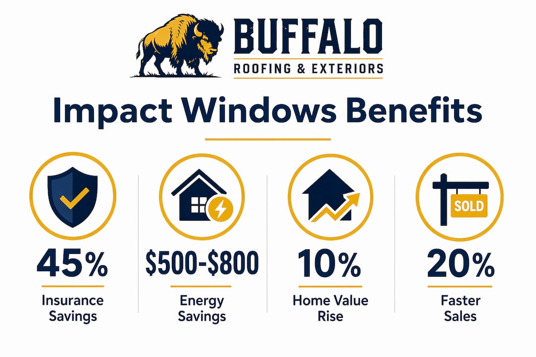 Infographic showing financial benefits of impact windows