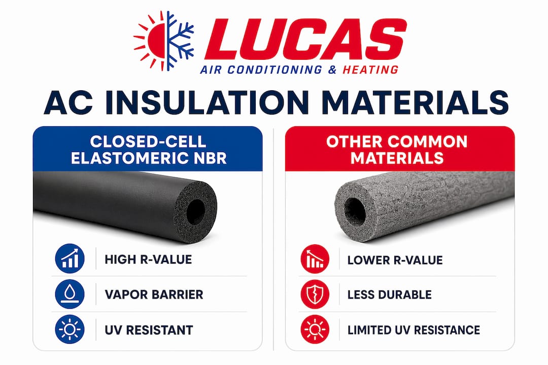 Infographic comparing AC insulation materials