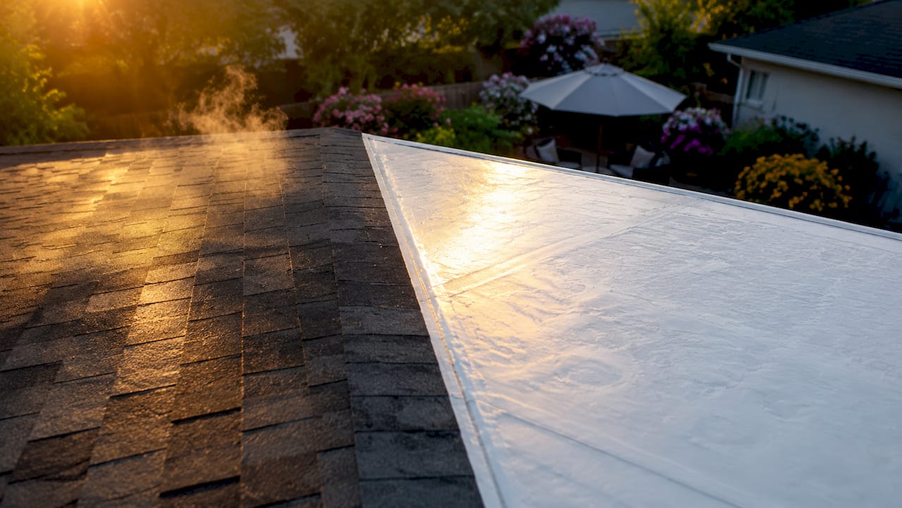 Comparison of dark shingles and reflective roofing materials
