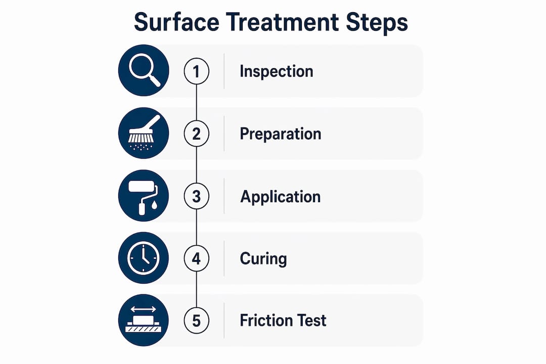 Infographic outlining airport surface treatment step-by-step process