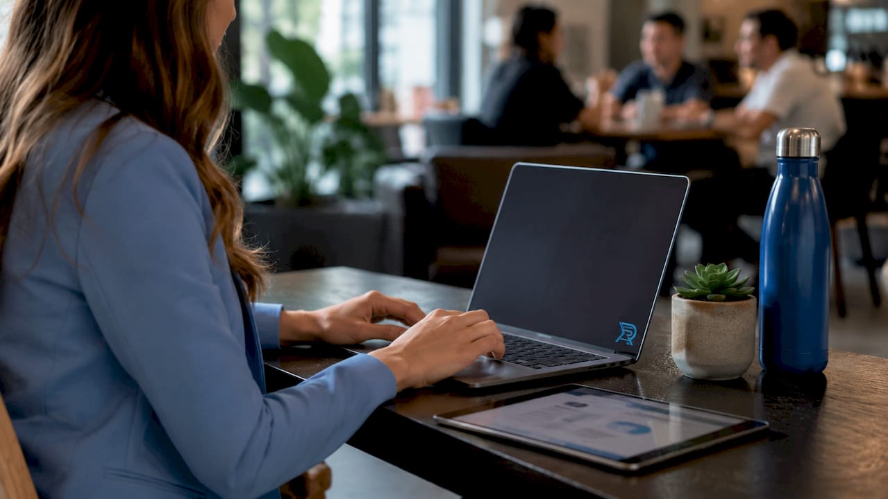 Hands typing notes during website speed test