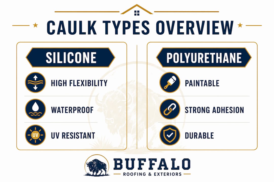 Informative infographic comparing caulking types