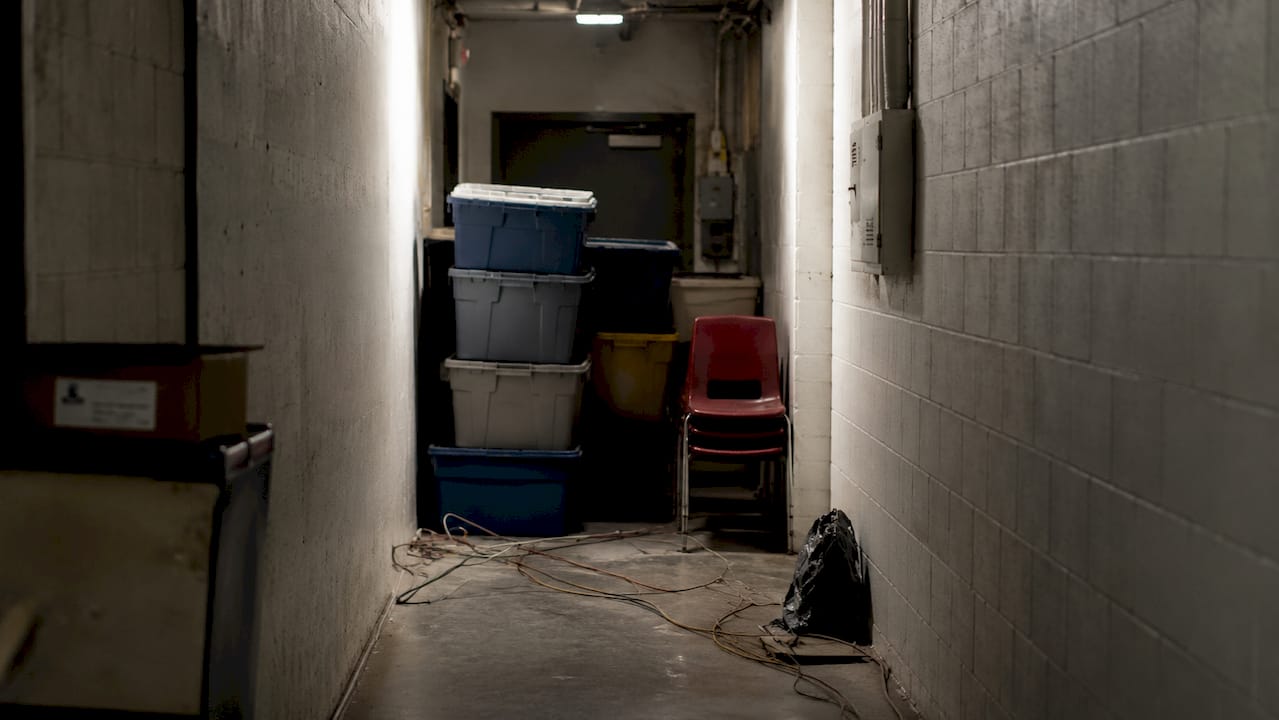 Obstructed commercial building emergency exit