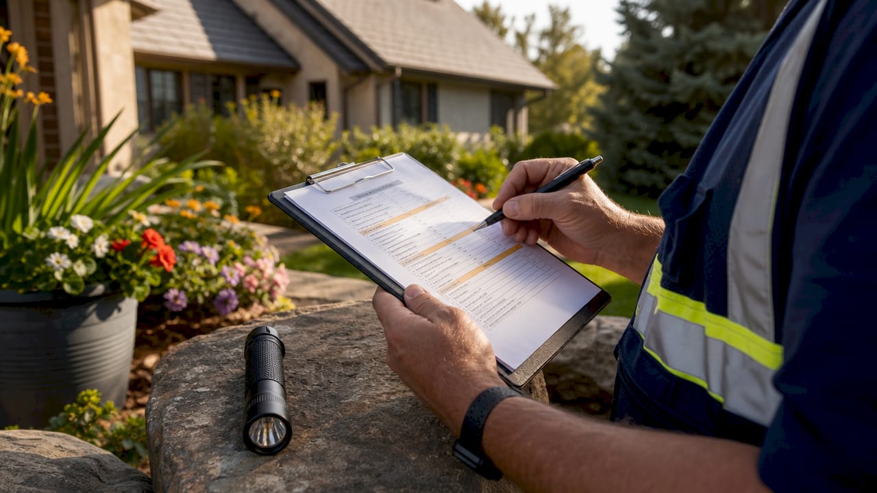 Inspector checklist during wind mitigation survey