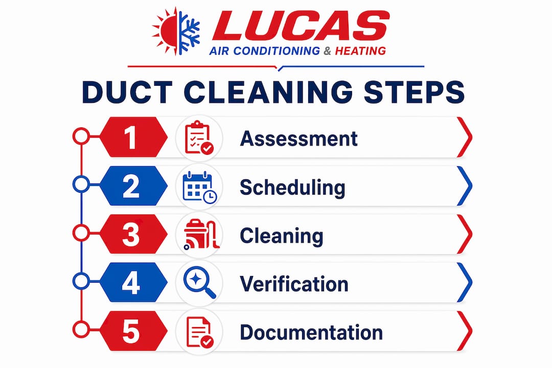 Infographic showing commercial duct cleaning steps