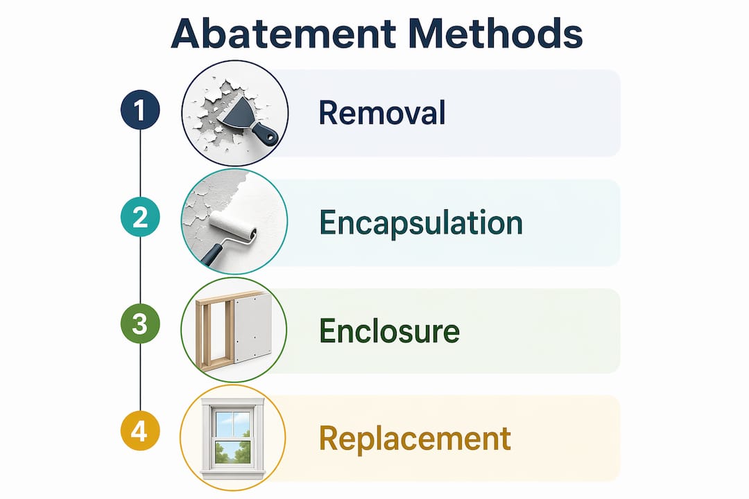 Infographic showing main lead paint abatement methods