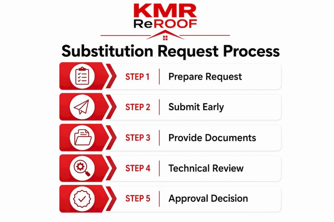 Infographic illustrating substitution request steps