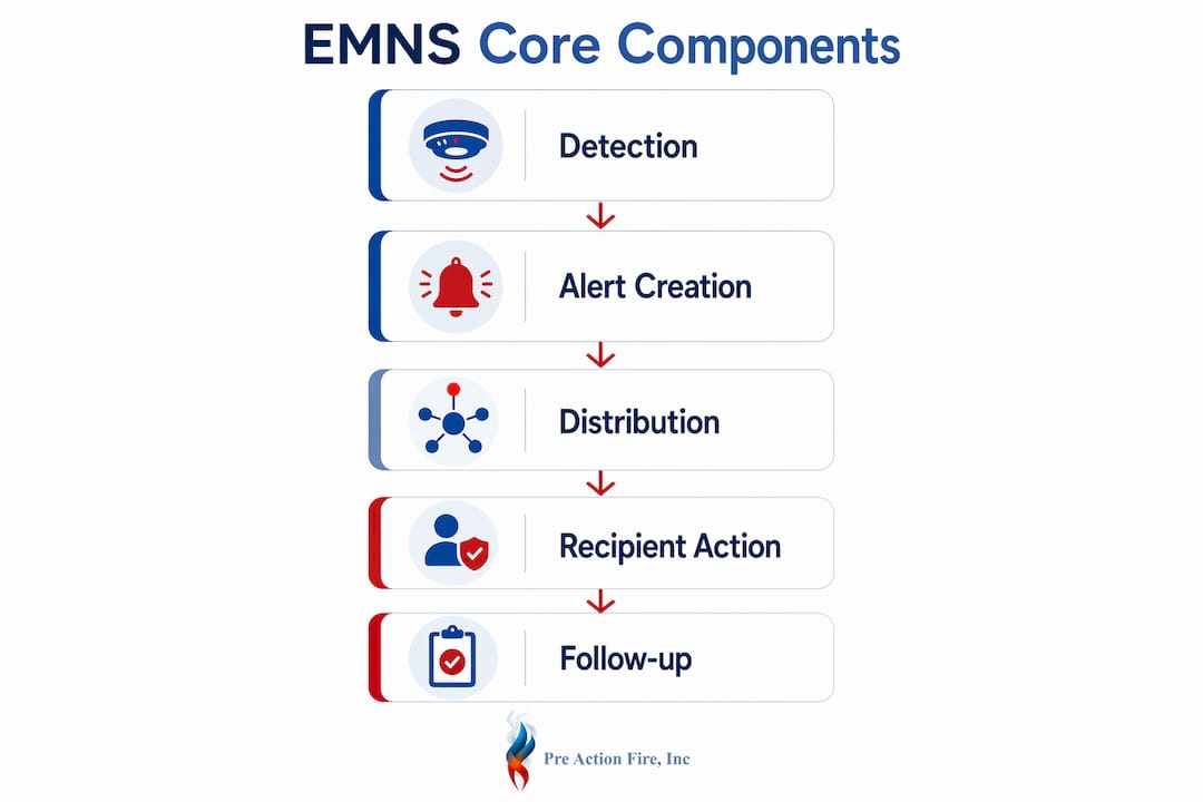 Infographic outlining core components of EMNS