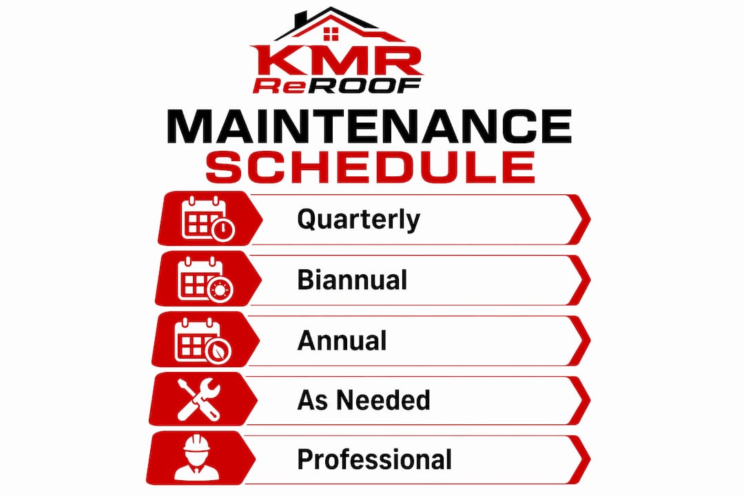 Infographic showing commercial roof maintenance schedule