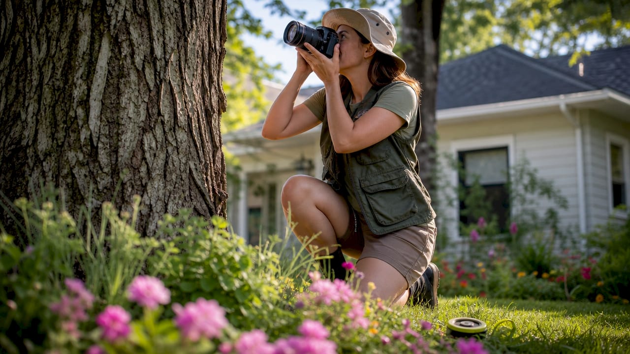 Commercial Tree Inventory Guide for Property Managers 1 Arborist photographing tree bark in park